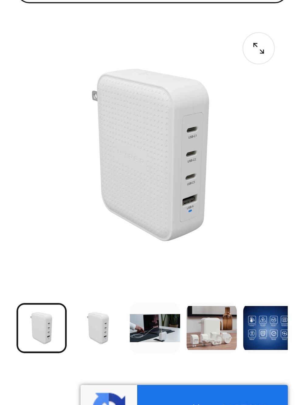 NWT Hyper Compact 145W Charger for Four Devices